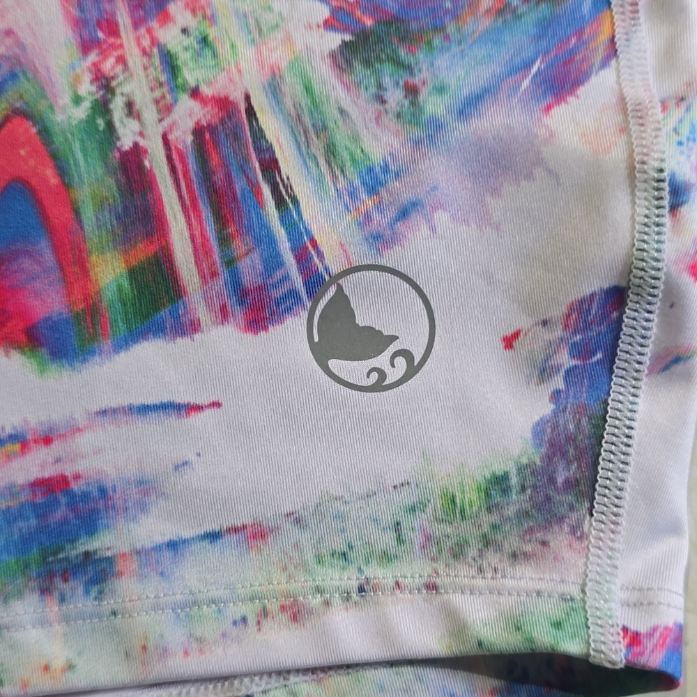 Reel Legends Black Waist Multicolor Abstract‎ Print Bike Shorts Size Large - Picture 10 of 14